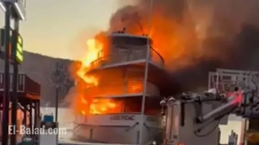 Tour Boat Engulfed in Flames on Lake George
