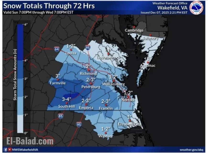 Winter Advisory Issued for Accomack & Northampton Monday Afternoon