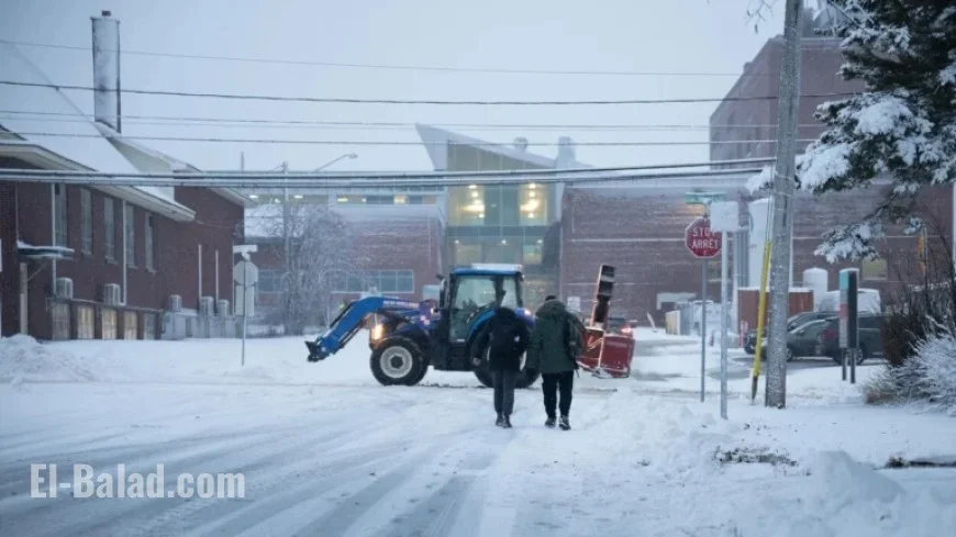 Snowy, Windy Start to the Week in the Atlantic Region