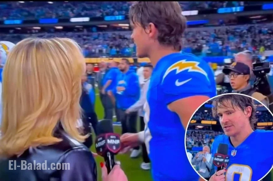 Justin Herbert’s Awkward ESPN Interview with Laura Rutledge After MNF Victory