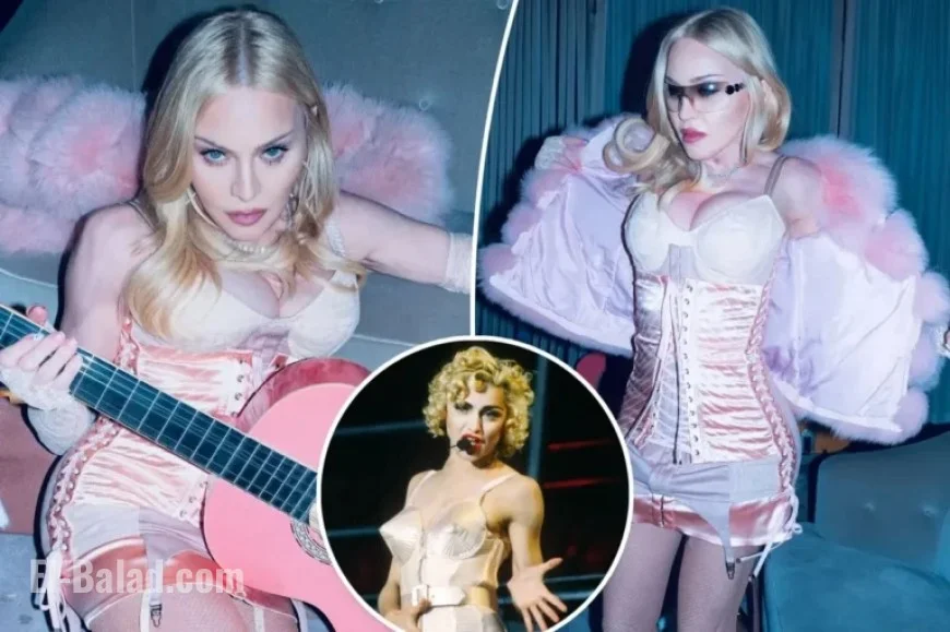 Madonna Revives ’90s Blond Ambition with Pink Satin Corset