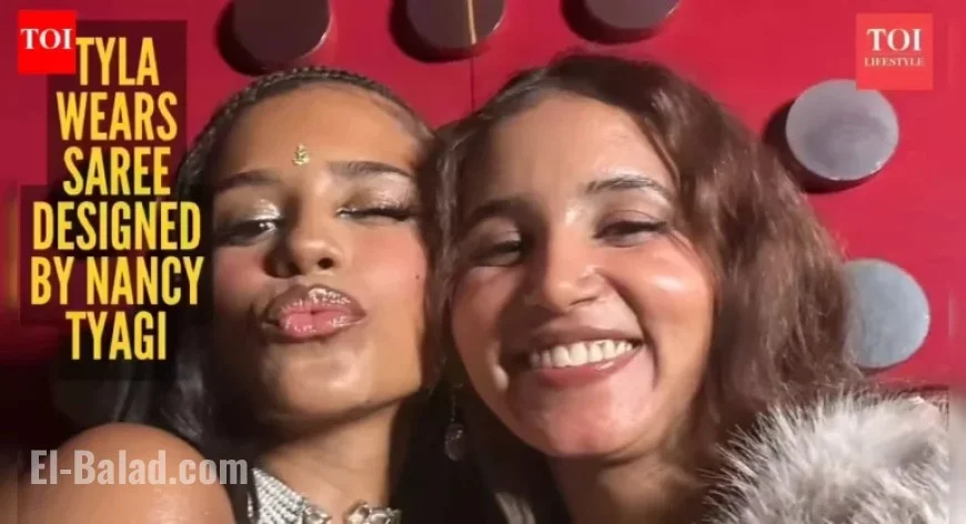 Tyla Embraces Desi Style with Nancy Tyagi’s Stunning Saree Creation