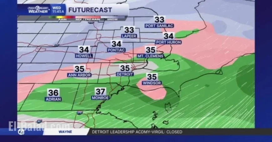 Metro Detroit Faces Morning Snow, Sleet, and Rain