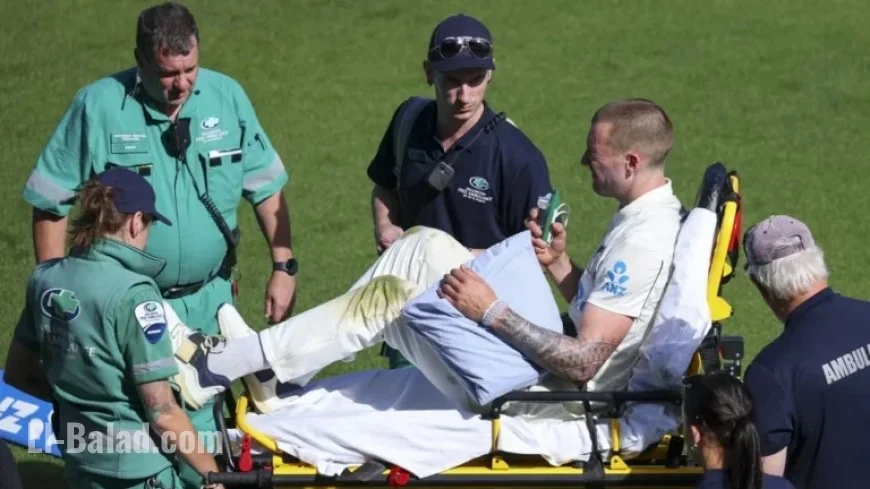 Blair Tickner Stretchered Off with Shoulder Injury in NZ vs WI Test