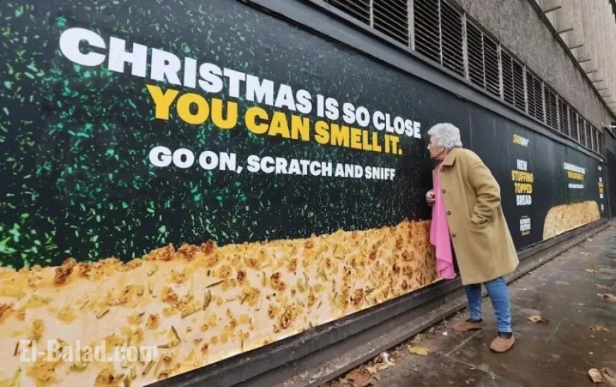 Festive Scratch-and-Sniff Billboards Delight Passersby