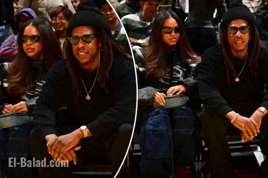 Jay-Z and Blue Ivy Attend NBA Cup: Lakers vs. Spurs