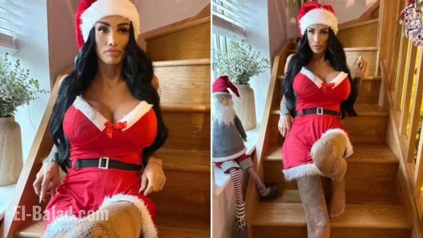 Katie Price Flaunts Weight Loss and Bold Tattoos in Mrs. Claus Outfit