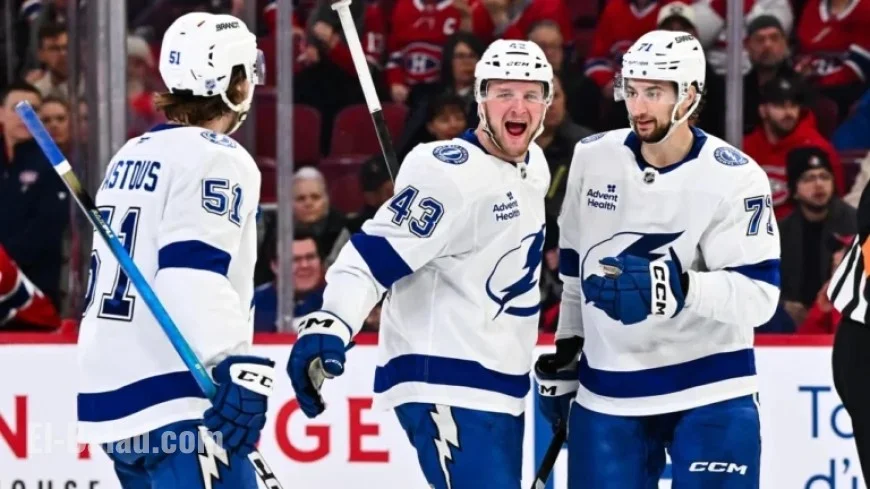 Lightning Dominate Canadiens 6-0, Break Four-Game Losing Streak