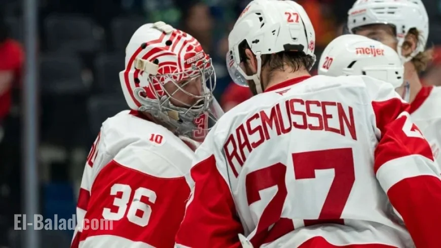 Gibson Secures First Red Wings Shutout in Victory Over Canucks
