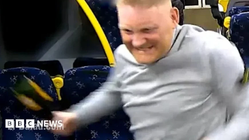 Drunk Train Passenger Launches Violent Bottle Attack, Captured on CCTV