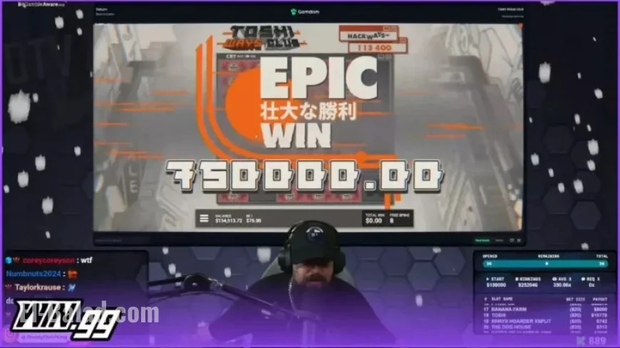 Kick Streamer DoddytheViking Achieves Maximum Win on Toshi Ways Club