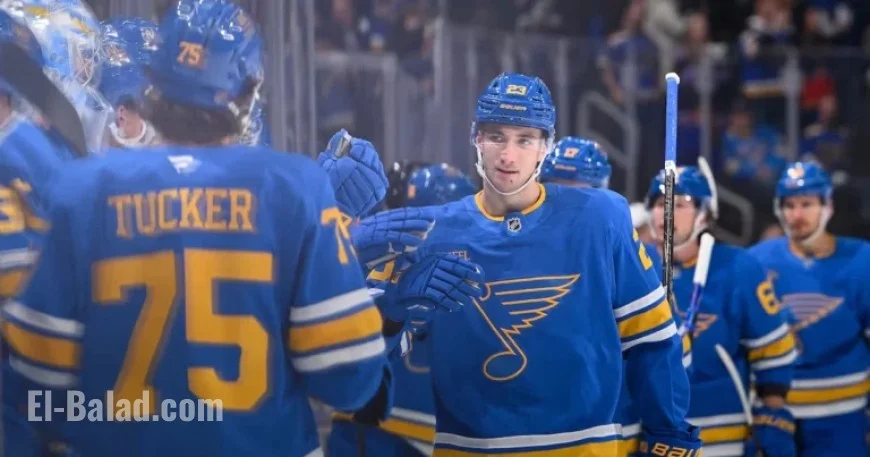 Logan Mailloux Scores First Goal in Blues’ 3-2 Win Over Blackhawks
