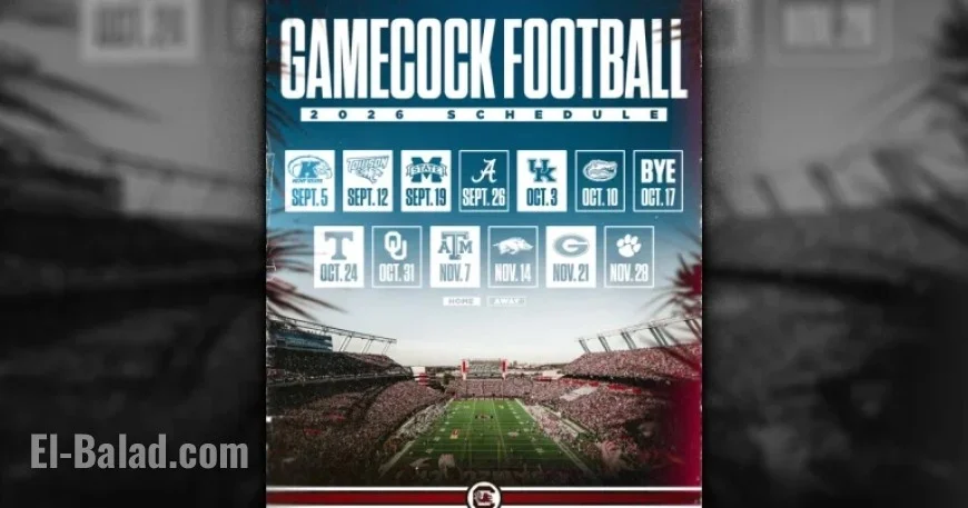 University of South Carolina Reveals 2026 Football Schedule