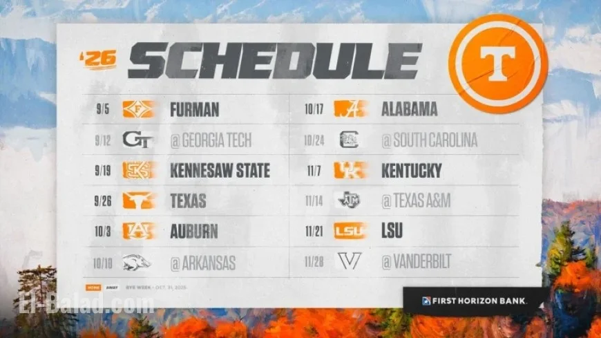 Tennessee Reveals 2026 Football Schedule Dates