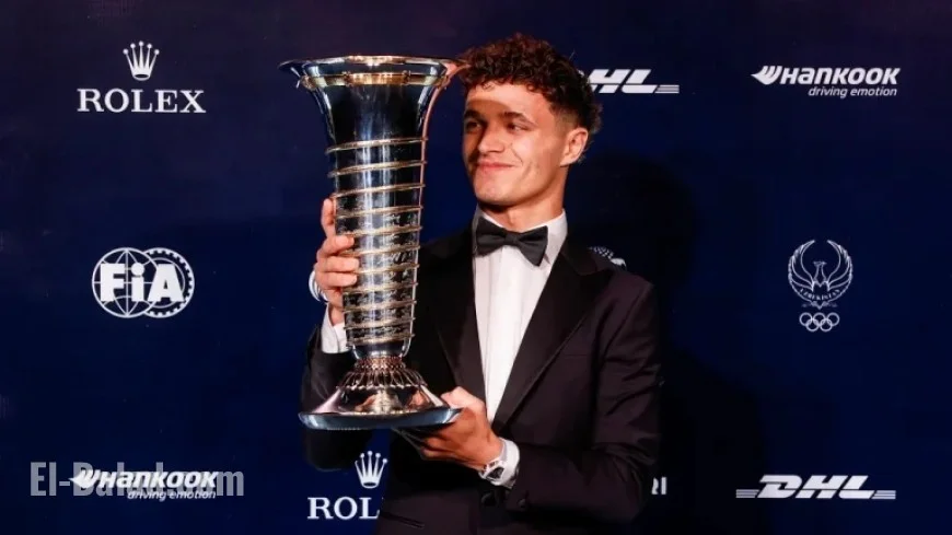 Lando Norris Celebrates Drivers’ Championship Win at FIA Awards Ceremony