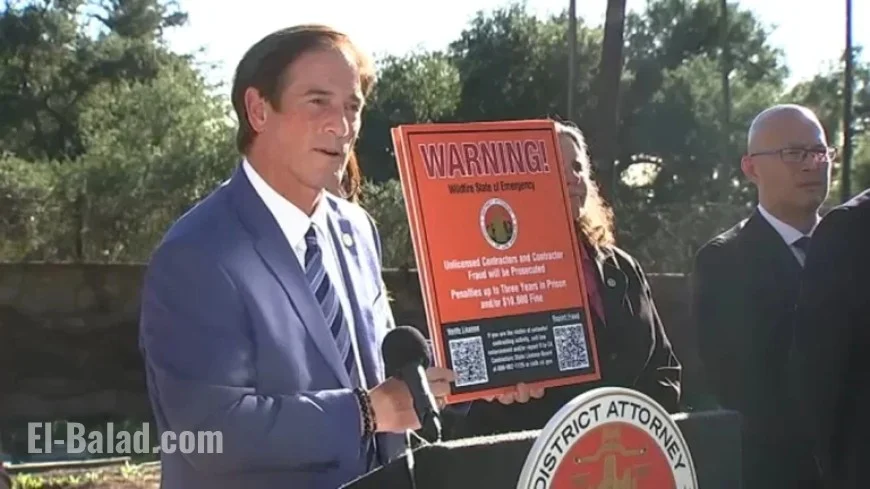 DA Charges Unlicensed Contractors, Warns Los Angeles County Burn Zones