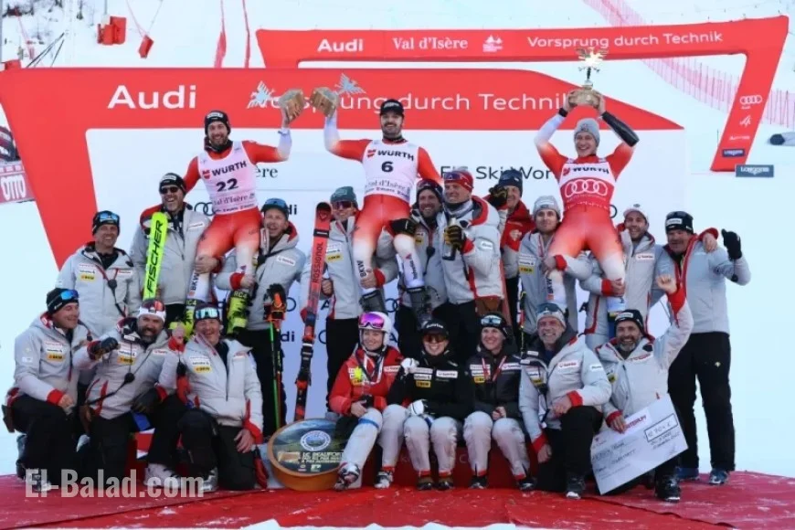 Meillard Leads Swiss Clean Sweep in Val d’Isère Ski Event