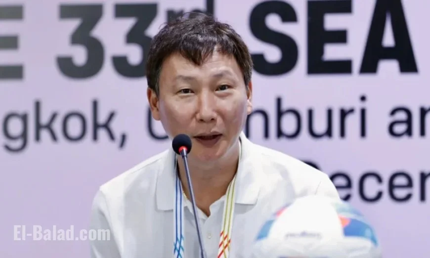 Coach Kim Sang-sik Holds Press Conference Before SEA Games 33 Semifinals