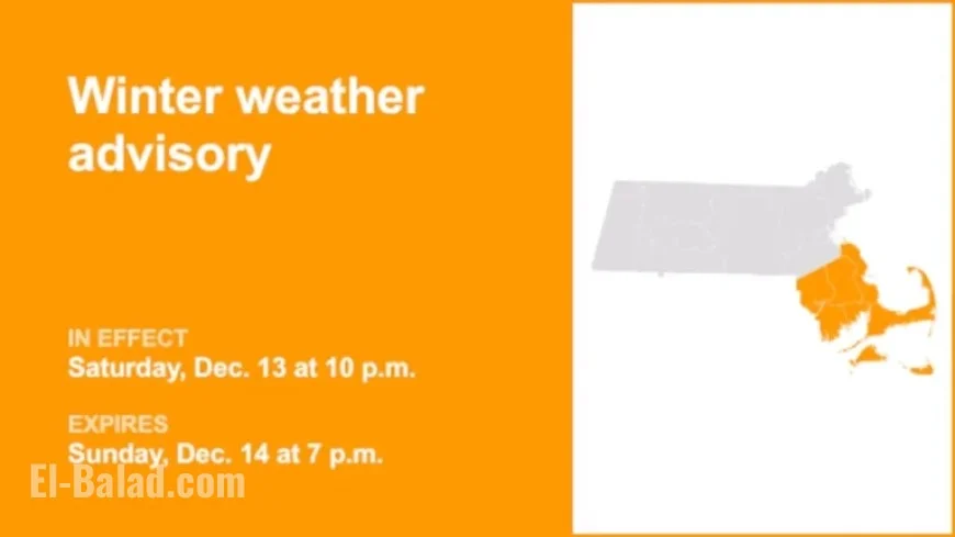 Winter Weather Advisory for 5 Massachusetts Counties Until Sunday Evening