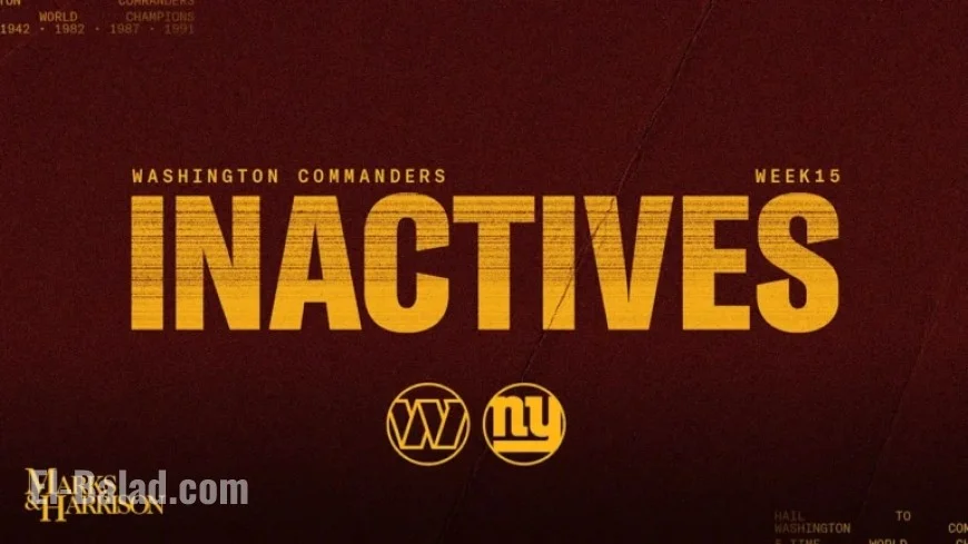 Week 15 Inactives: Commanders Face Giants