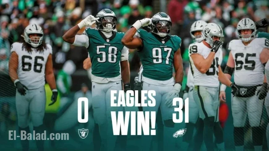 Eagles Dominate Raiders in 31-0 Shutout Game Recap
