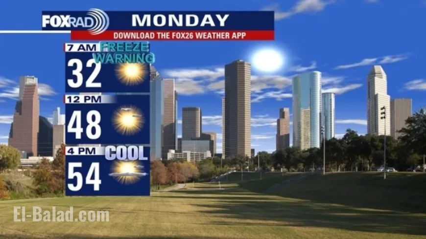 Freeze Warning Issued for Monday in Houston Weather Forecast