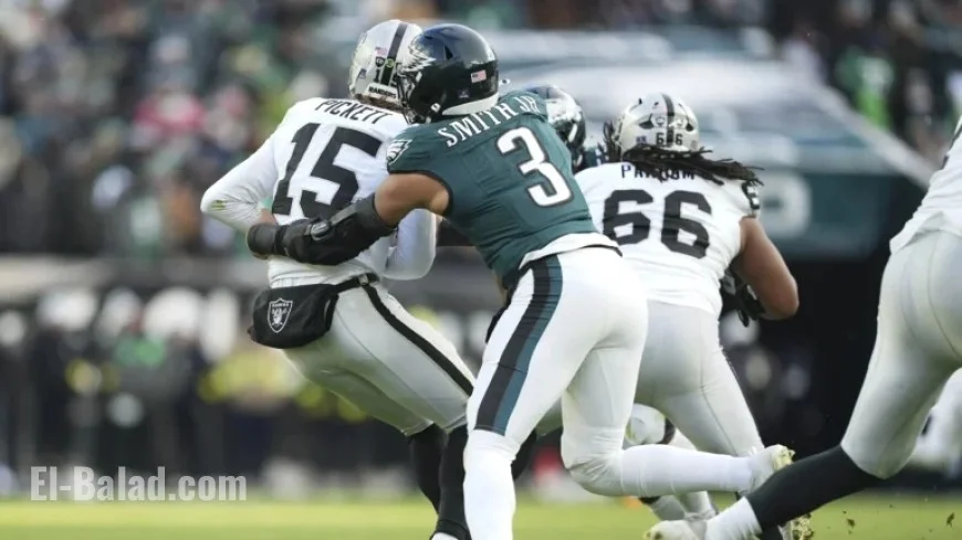 Eagles’ Defense Limits Raiders to 75 Yards