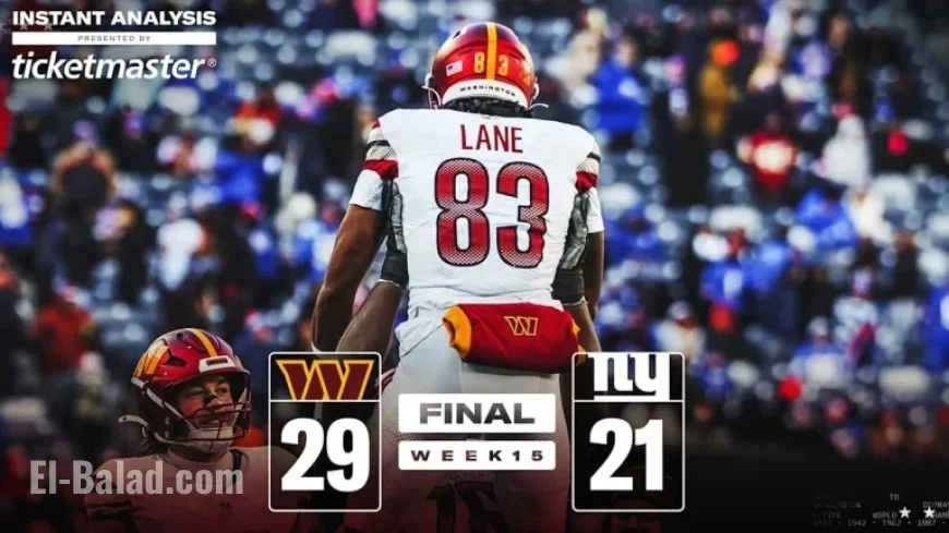 Commanders Triumph with 29-21 Victory Against Giants