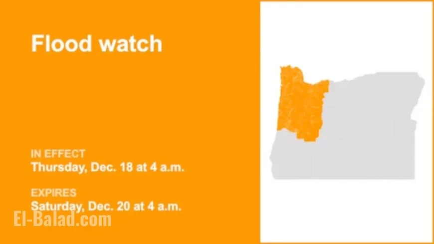 Intense Rainfall Triggers Oregon Flood Watch Thursday to Saturday