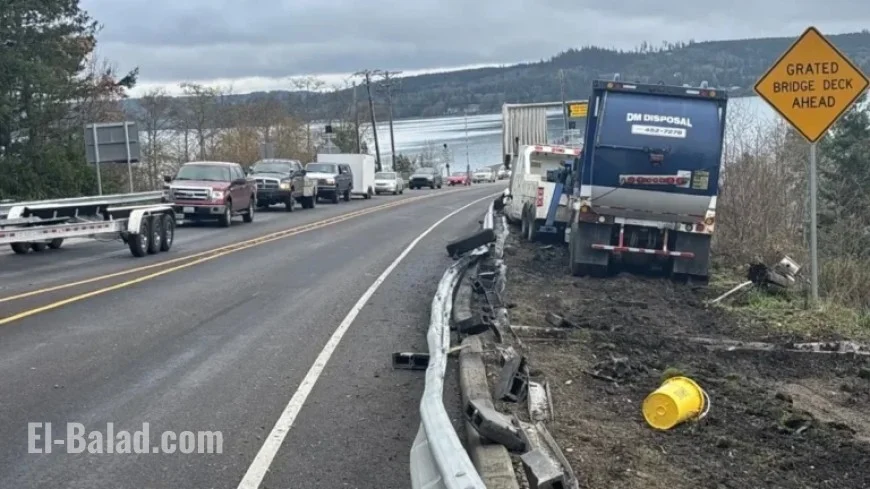 Truck Crash Near Hood Canal Bridge Causes Hours-Long Traffic Delay