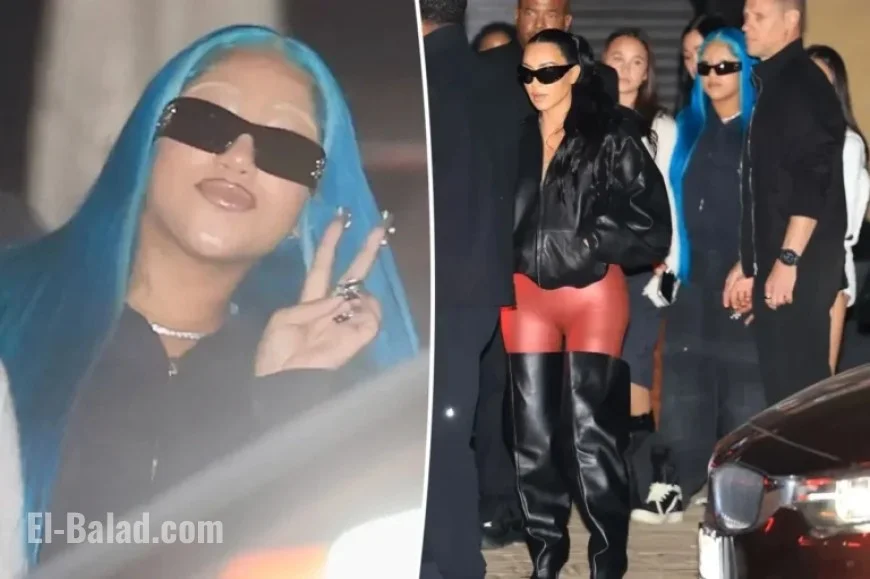 North West Flaunts Bleached Eyebrows on Night Out with Mom Kim Kardashian