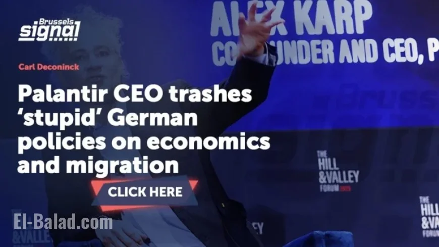 Palantir CEO Criticizes German Economic and Migration Policies