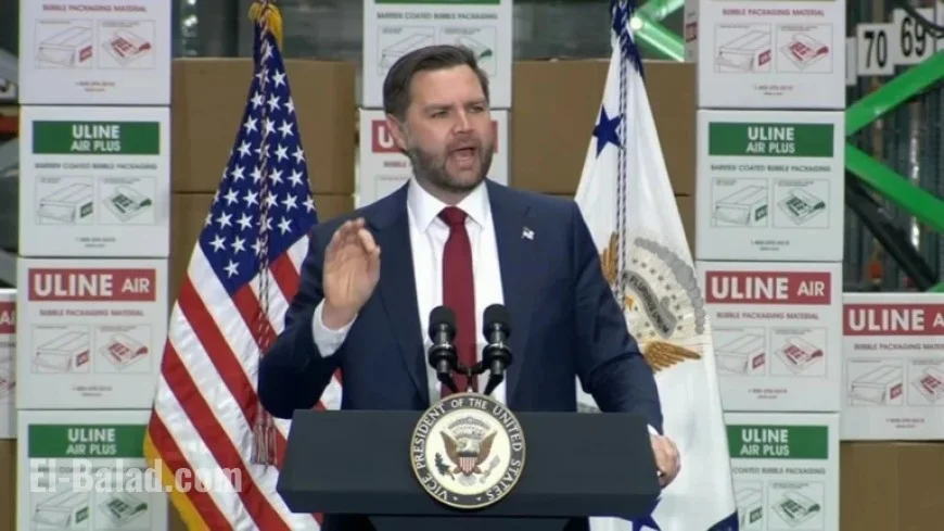 JD Vance Discusses Economy at Uline Shipping Supplies in Lehigh Valley