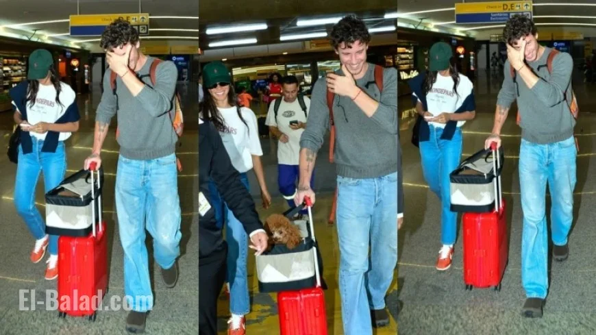 Bruna Marquezine Arrives in São Paulo with Shawn Mendes and New Dog