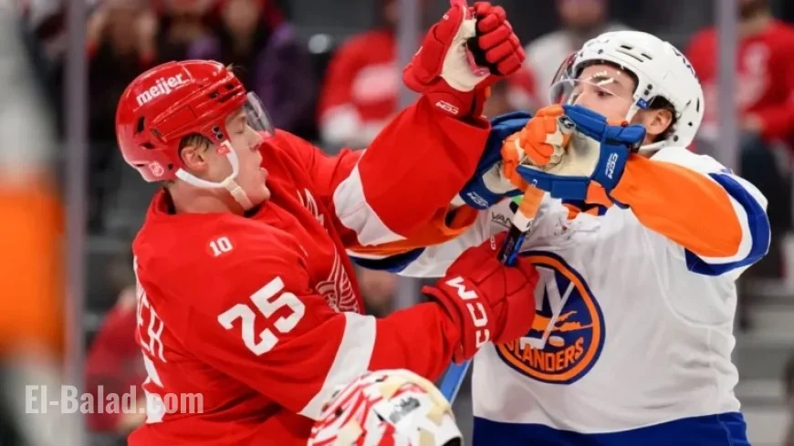 DeBrincat Shines with Two Goals in Red Wings’ 3-2 Victory Over Islanders
