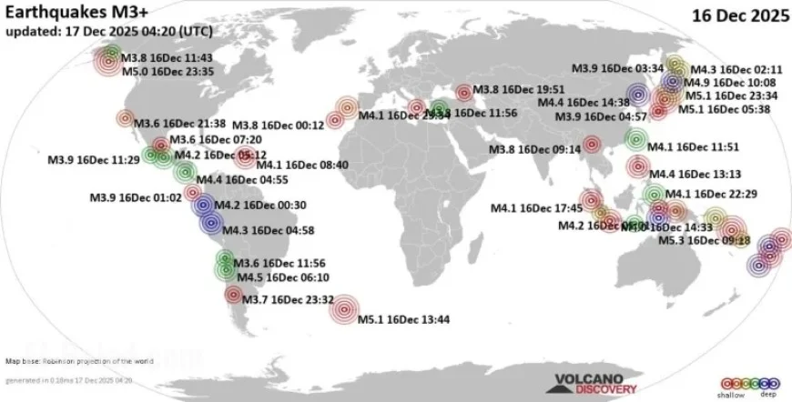 Global Earthquake Update: Tuesday, December 16, 2025