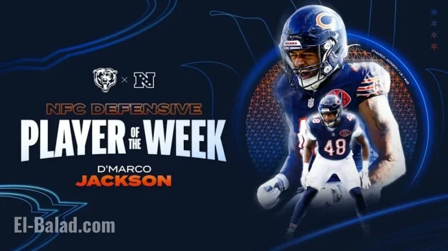 Bears’ D’Marco Jackson Earns NFC Defensive Player of the Week Honors