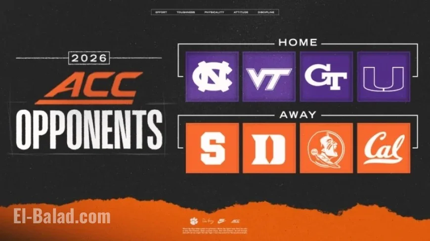 Clemson Announces ACC Opponents for 2026 Football Season