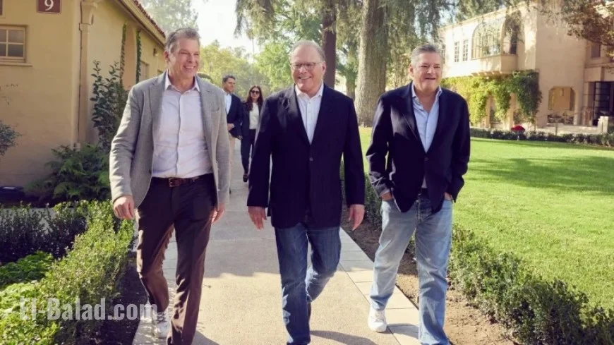 Ted Sarandos and Greg Peters Tour Warner Bros. Lot with David Zaslav