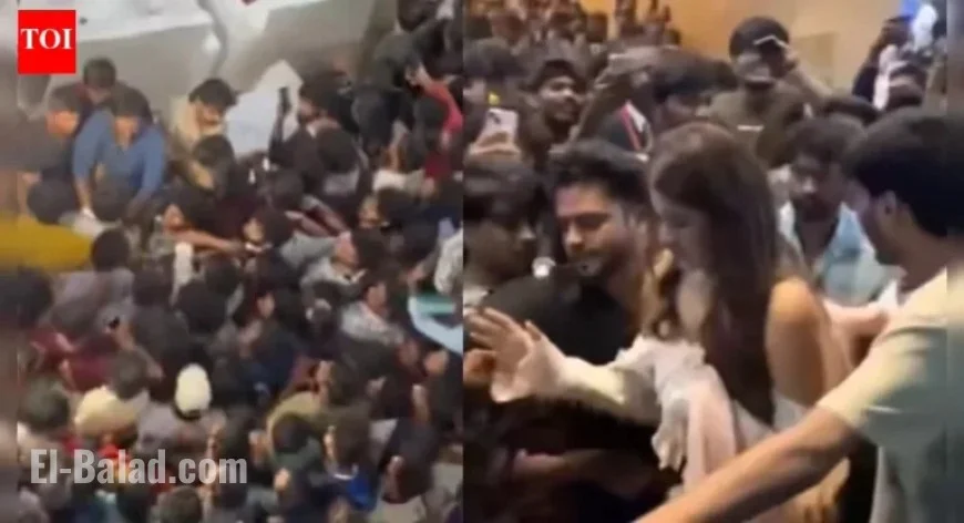 Actor Nidhhi Agerwal Mobbed by Aggressive Crowd at Hyderabad Mall