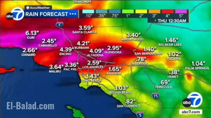 Atmospheric River to Bring Storm, High Flash Flood Risk in Southern California