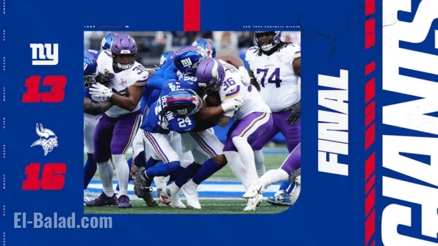 Vikings Defeat Giants 16-13 in Thrilling Game