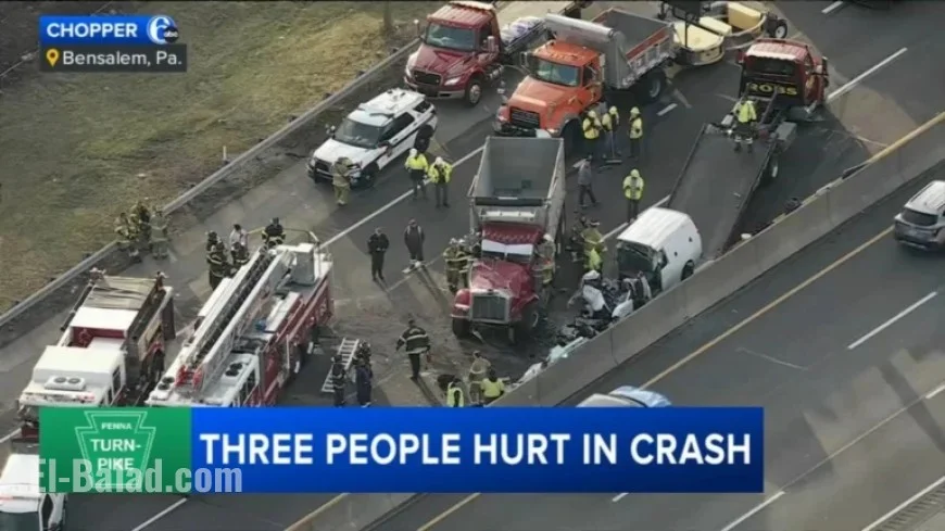 Crash on Pa. Turnpike in Bensalem Township Injures Three