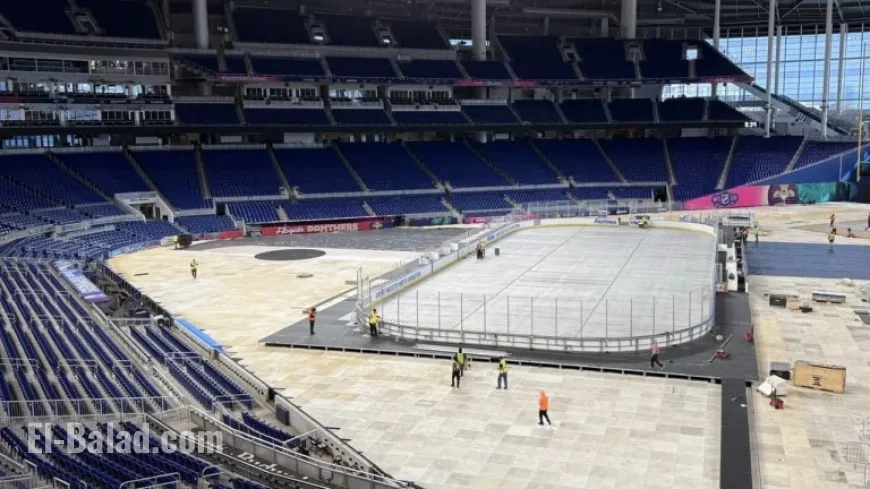 Construction Begins on Winter Classic Rink for Rangers-Panthers Game in Miami