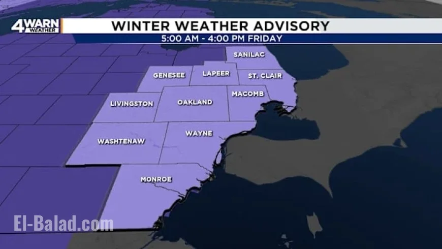 Freezing Rain Triggers Winter Weather Advisory in Southeastern Michigan