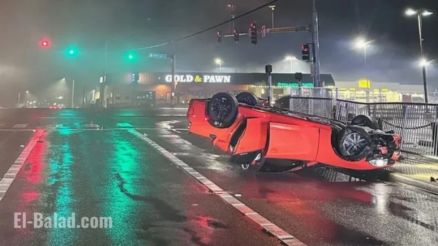 Rollover Crash in Pierce County Leaves Car Upside Down, No Injuries