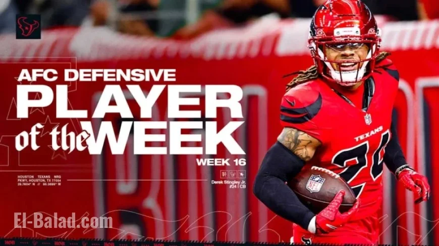 Derek Stingley Jr. Earns AFC Defensive Player of the Week Honors