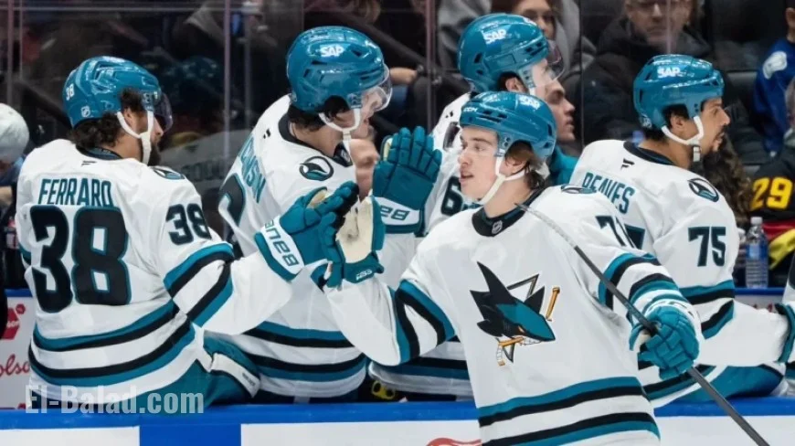 Celebrini Shines with Goal, Assist as Sharks Defeat Canucks 6-3, Ending Slide