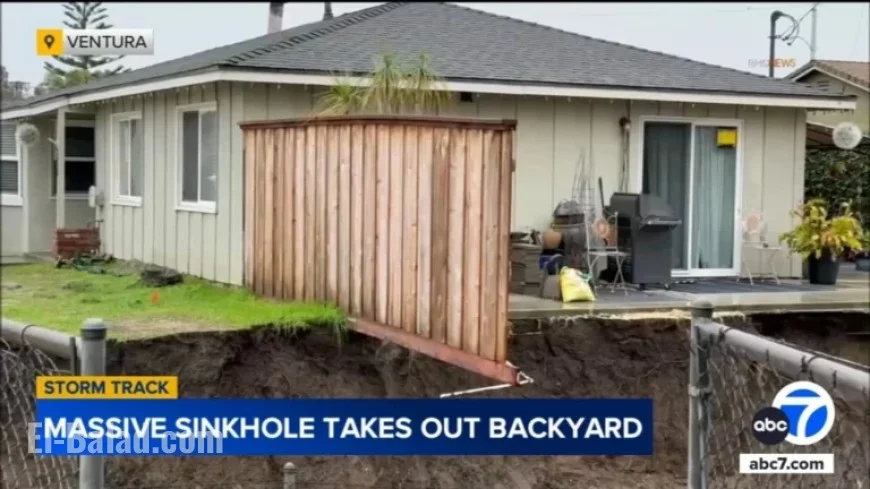 Sinkhole Destroys Ventura Family’s Backyard