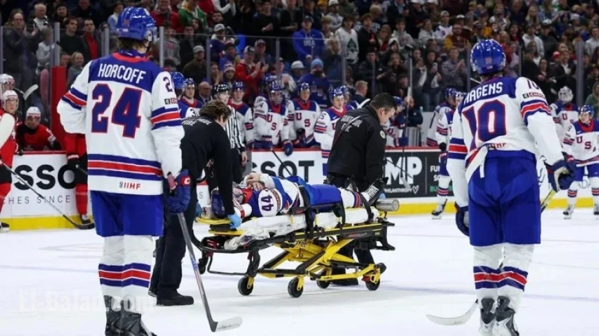 Team USA Defenseman Exits World Juniors on Stretcher After Puck Hit